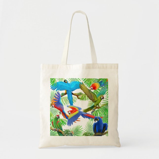 Macaw Jungle Tote Bag (Front)