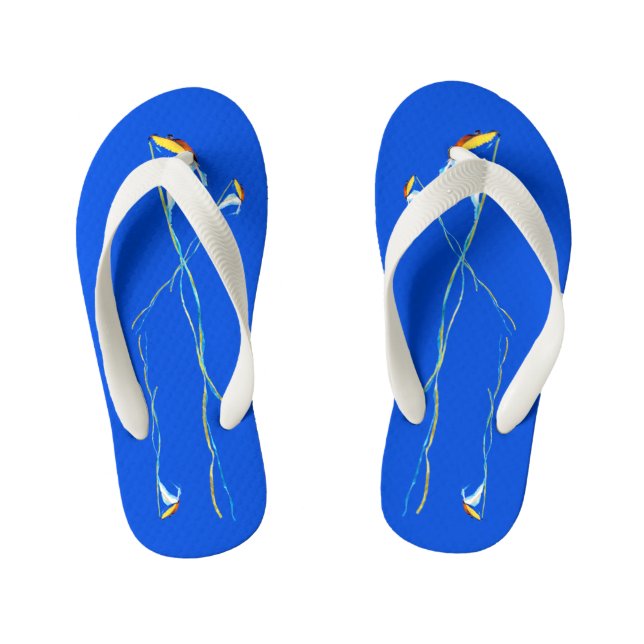 Macaw Kite Kid's Flip Flops (Footbed)