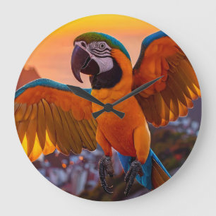 Macaw Large Clock
