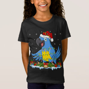 Macaw Lover Family Matching Santa Hat Macaw Christ T-Shirt
