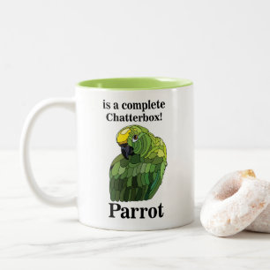 Macaw Parrot Bird Chatterbox Funny Two-Tone Coffee Mug