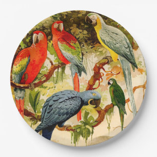Macaw Parrot Birds Animals Wildlife Paper Plates