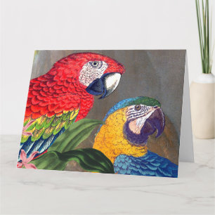 Macaw Parrot Birds Happy Birthday Big Card