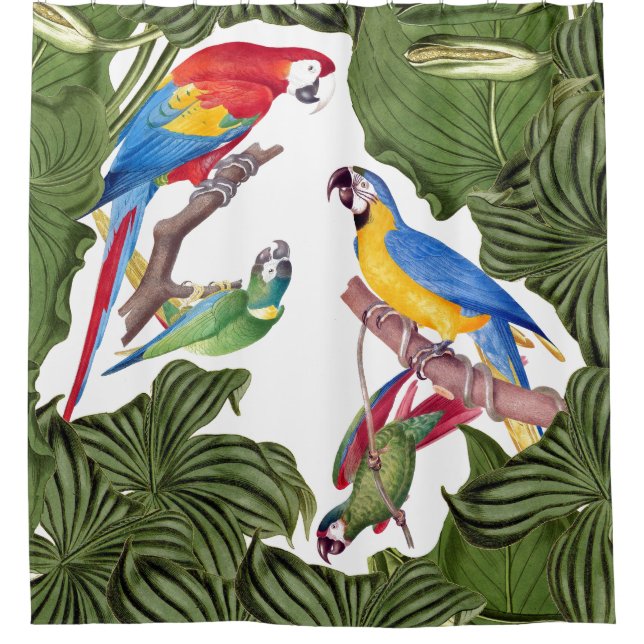 Macaw Parrot Birds Wildlife Animals Shower Curtain (Front)