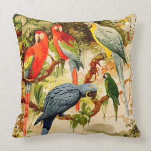 Macaw Parrot Birds Wildlife Animals Throw Pillow