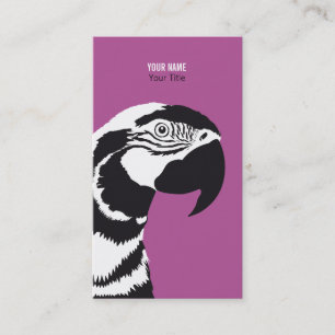 MACAW PARROT BLACK AND WHITE BUSINESS CARD
