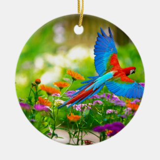 Macaw Parrot Ceramic Tree Decoration
