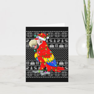 Macaw Parrot Christmas Lights Ugly Sweater Funny B Card