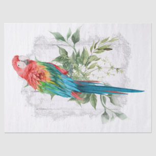 Macaw Parrot Eucalyptus Watercolor Tissue Paper