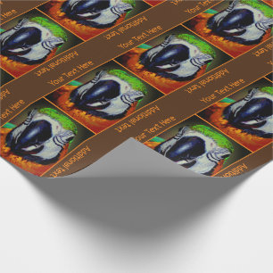 Macaw Parrot Face Bird Art Personalized Wrapping Paper