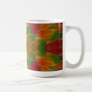 Macaw parrot feather kaleidoscope coffee mug