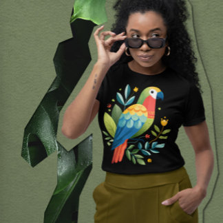 Macaw Parrot In Amazon Rainforest - Colorful bird T-Shirt