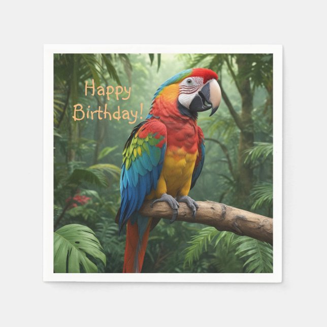 Macaw Parrot in the Jungle Napkin (Front)