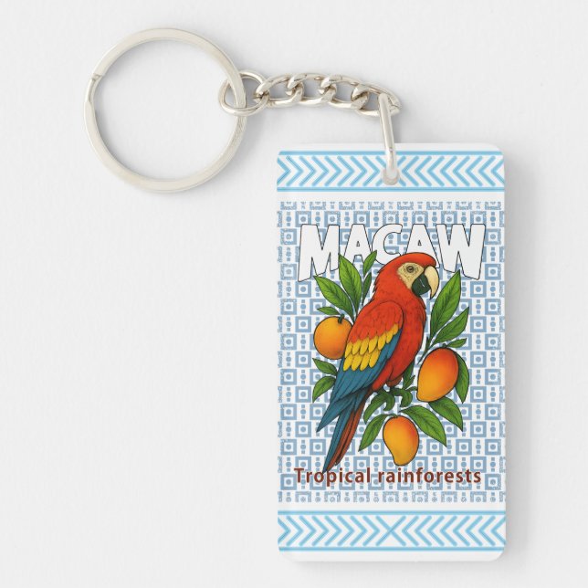 Macaw-parrot Key Ring (Front)
