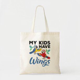 Macaw Parrot Owner Cute My Kids Have Wings Tote Bag
