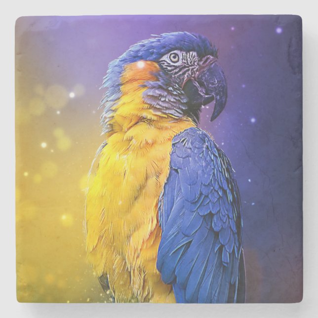 Macaw Parrot Stone Coaster (Front)