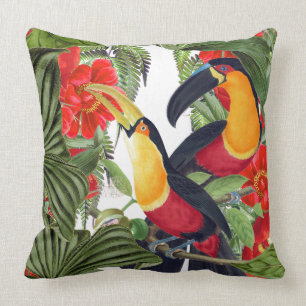 Macaw Parrot Toucan Birds Wildlife Throw Pillow