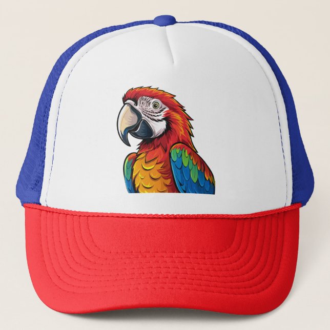 Macaw parrot trucker hat (Front)
