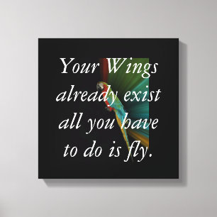 Macaw Quote Canvas Print