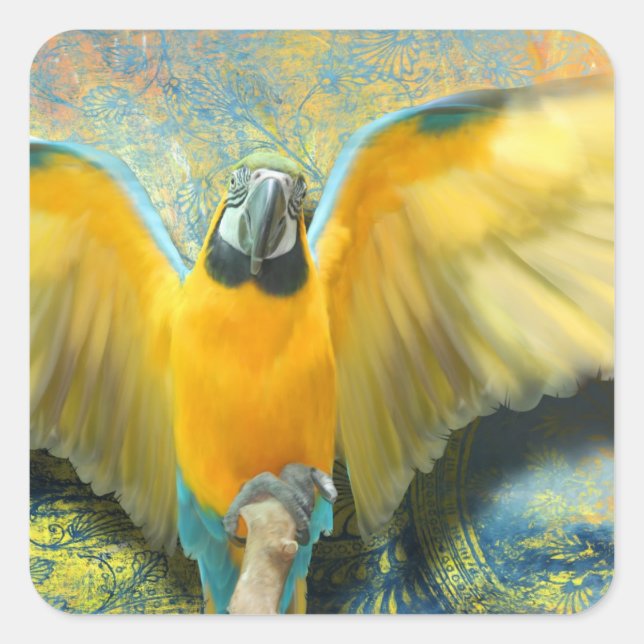 Macaw Square Sticker (Front)