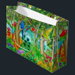 Macaw Tropical Jungle Gift Bag Large<br><div class="desc">Make a statement this holiday season or at a birthday party with this colourful,  original watercolor painting of tropical macaw parrots in the jungle by artist Carolyn McFann printed on a quality,  well-made large gift or retail shopping bag. Great for Bon Voyage travel parties too!</div>
