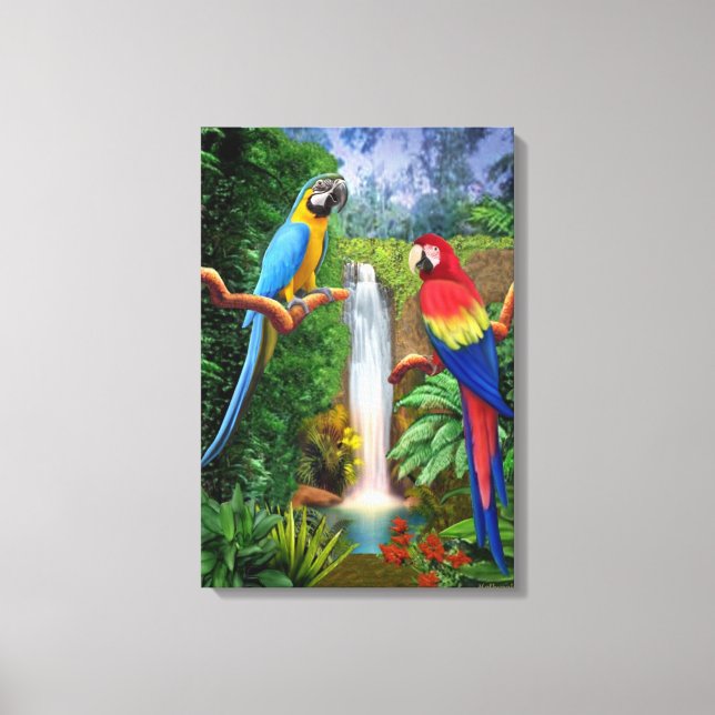 MACAW TROPICAL PARROTS CANVAS PRINT (Front)