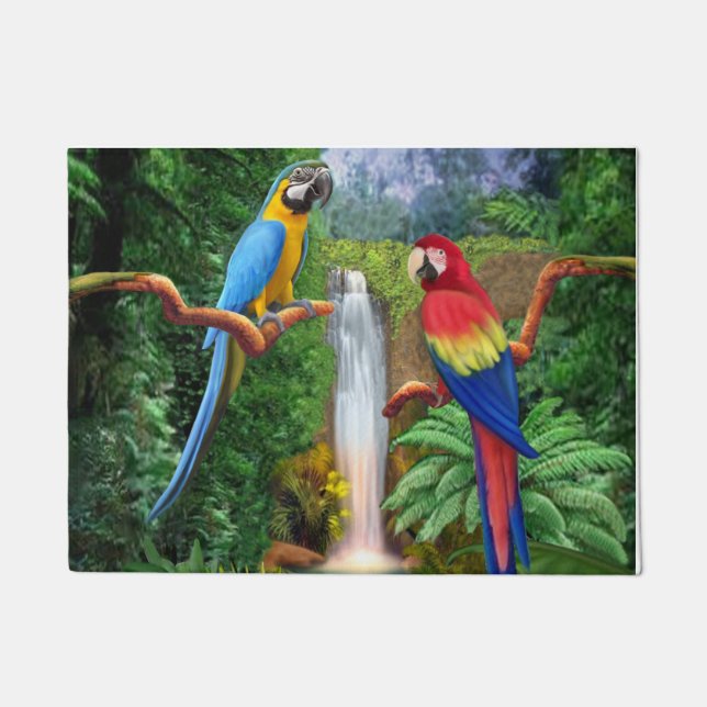 Macaw Tropical Parrots Doormat (Front)