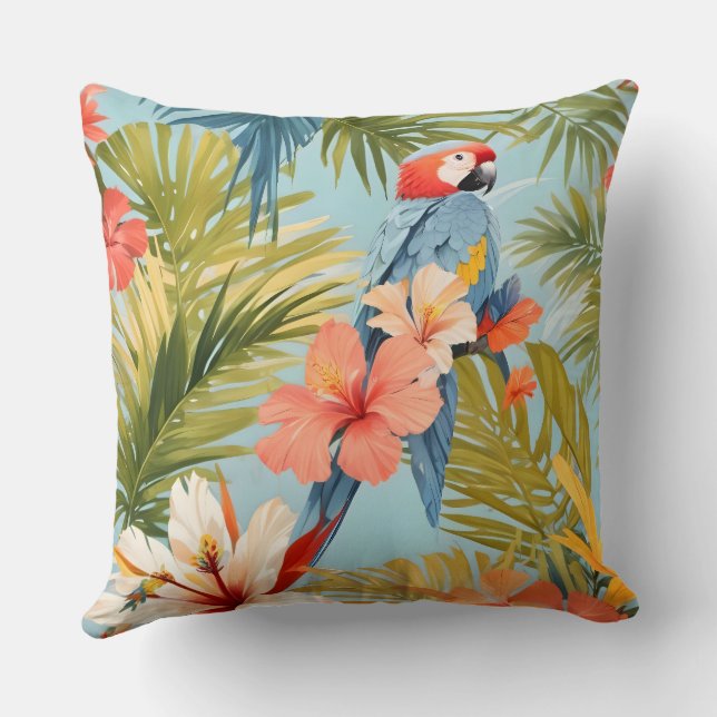 Macaw Tropical Solitude Cushion (Back)
