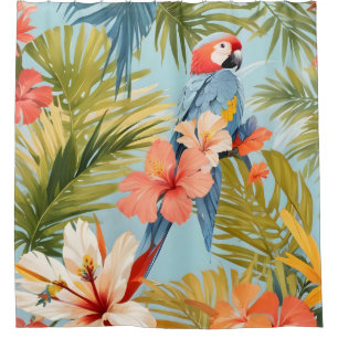 Macaw Tropical Solitude Shower Curtain