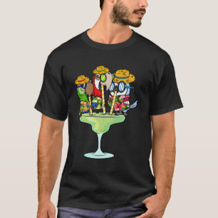 Macaws Drinking Margarita Tropical Vacation Parrot T-Shirt