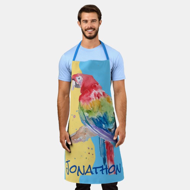 Macaws Macaw Parrot Mens Customizable Name Apron (Worn)