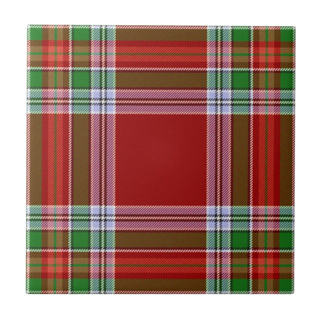 MacBain MacBean Clan Hunting Tartan Plaid Pattern Tile (Front)