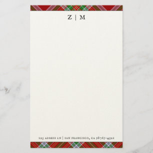 MacBain MacBean Clan Tartan Plaid Pattern Stationery