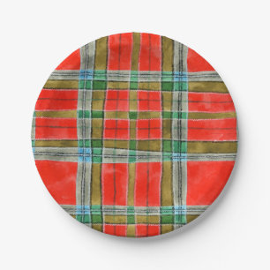 MacBain Tartan Round Paper Plate