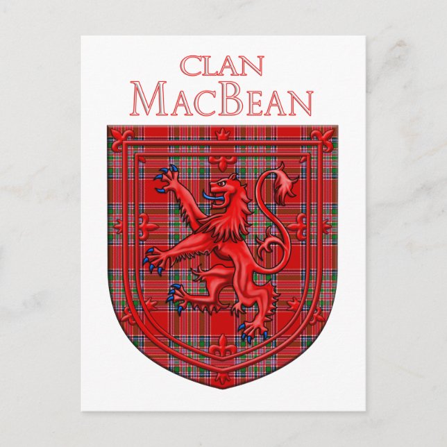 MacBean Tartan Scottish Plaid Lion Rampant Postcard (Front)