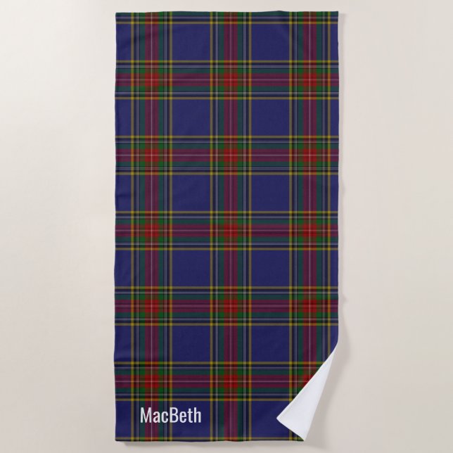 MacBeth Clan Tartan Plaid Beach Towel (Front)