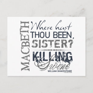 Macbeth Killing Swine Quote Postcard