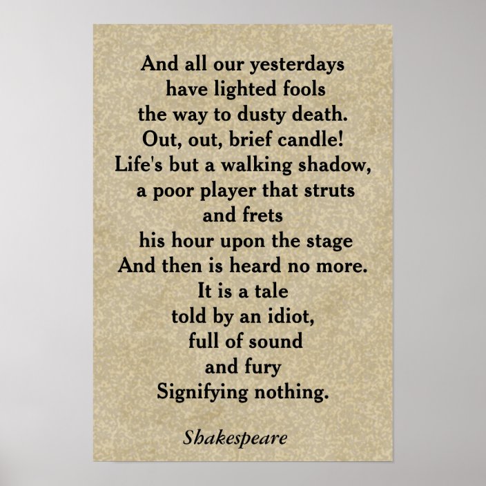 Macbeth quote - poster | Zazzle.co.uk