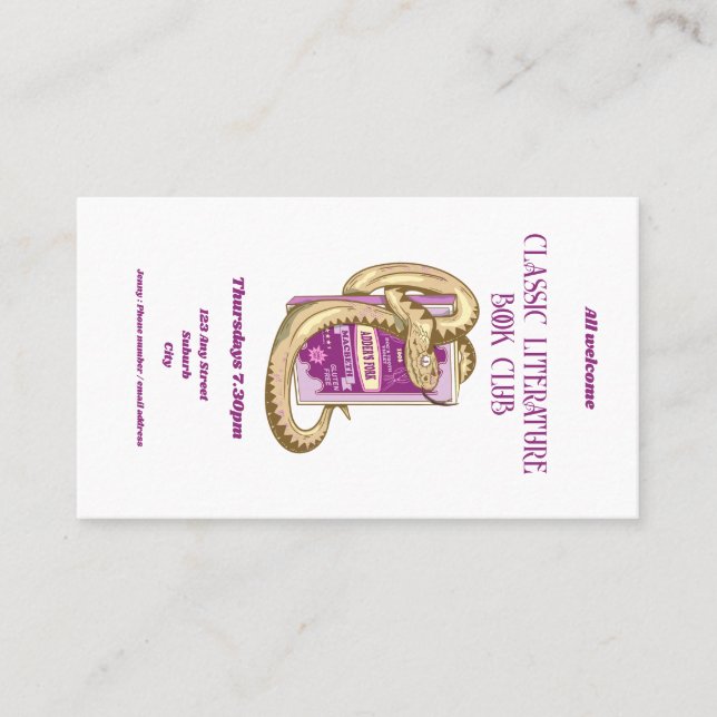 Macbeth Red books about witches Business Card (Front)