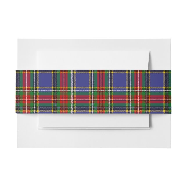 MacBeth Scottish Tartan Belly Band Invitation Belly Band (Front Example)