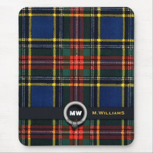 Macbeth Tartan Monogram Mouse Mat