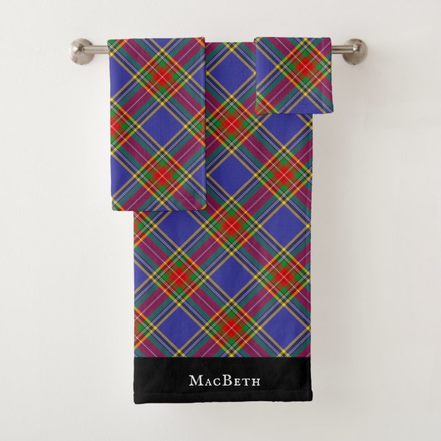 MacBeth Tartan Plaid Scottish Pattern Bath Towel Set (Insitu)