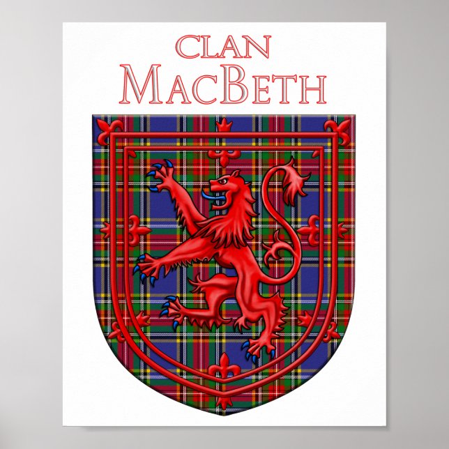 MacBeth Tartan Scottish Plaid Lion Rampant Poster (Front)