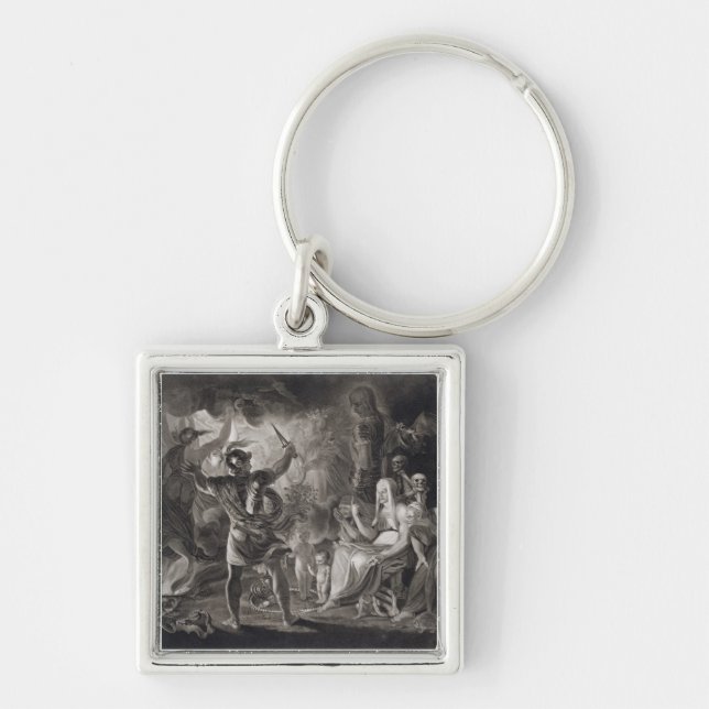 Macbeth, the Three Witches and Hecate in Act IV, S Key Ring (Front)