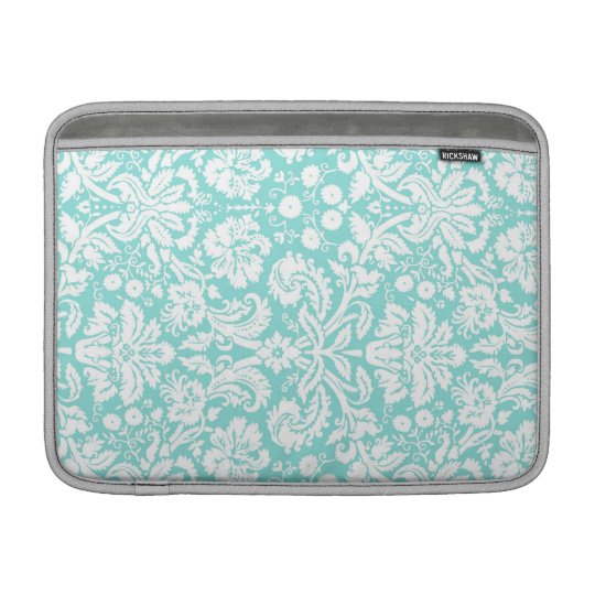Macbook Teal Damask Pattern MacBook Sleeve