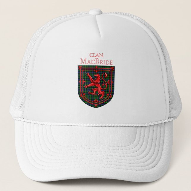 MacBride Tartan Scottish Plaid Lion Rampant Trucker Hat (Front)