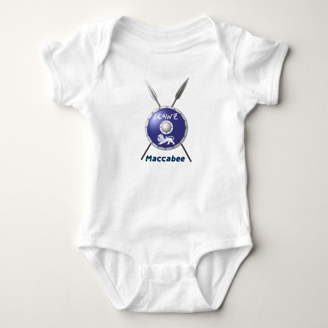 Maccabee Shield And Spears Baby Bodysuit (Front)