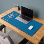 Maccabee Shield And Spears Desk Mat<br><div class="desc">A depiction of a Maccabee's shield and two spears. The shield is adorned by a lion and text reading "Yisrael" (Israel) in the Paleo-Hebrew alphabet. English text reading "Maccabee" also appears. Customise by adding your own additional text. The Maccabees were Jewish rebels who freed Judea from the yoke of the...</div>