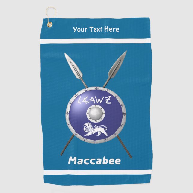 Maccabee Shield And Spears Golf Towel (Front)