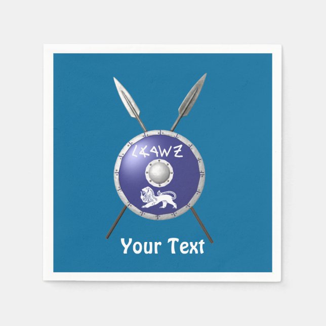 Maccabee Shield And Spears Napkin (Front)